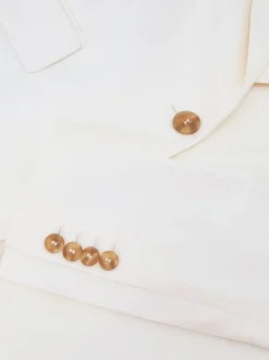 Reiss Cream Malin Petite Single-Breasted Tailored Blazer
