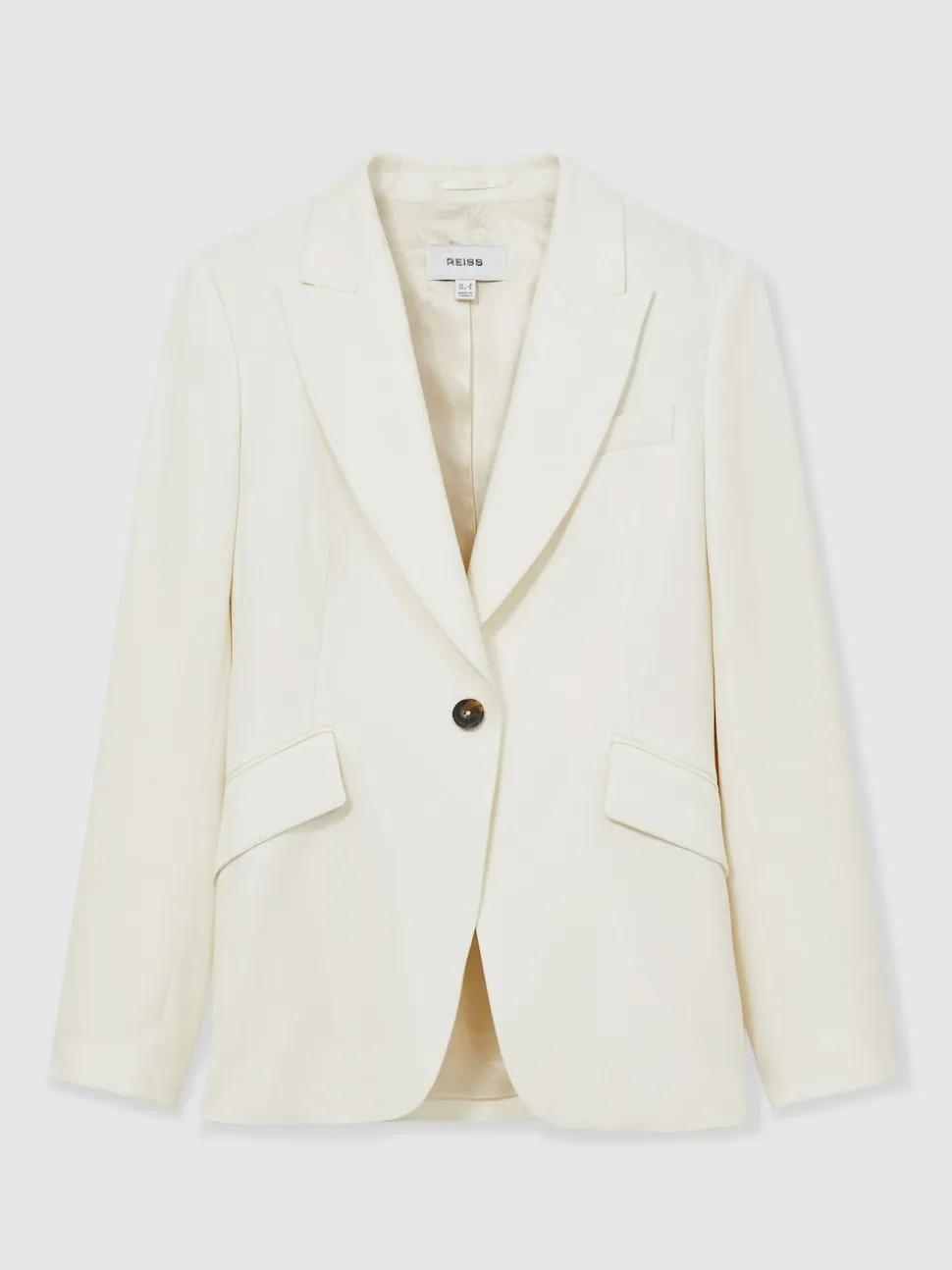 Reiss Cream Millie Single-Breasted Peak-Lapel Tailored Blazer