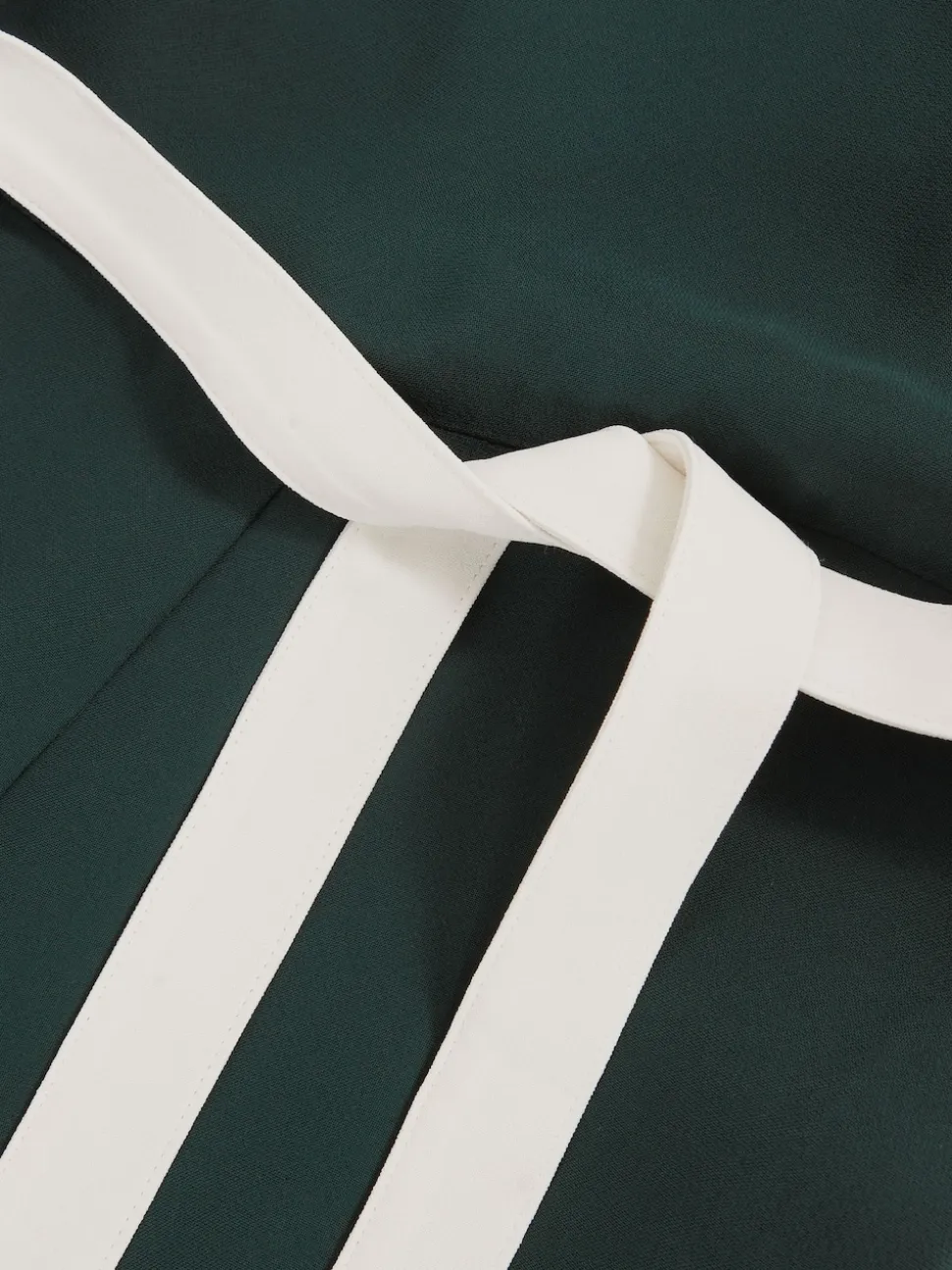 Reiss Dark Green/Cream Salma Colourblock Wide Leg Belted Jumpsuit