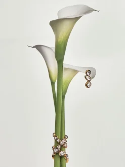 Reiss Gold Crista Crystal Drop Earrings