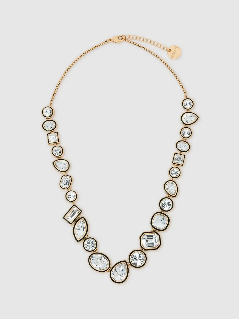Reiss Gold Cristiana Geometric Crystal Necklace