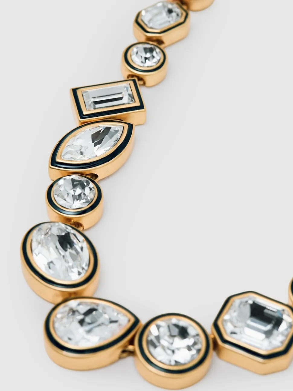 Reiss Gold Cristiana Geometric Crystal Necklace