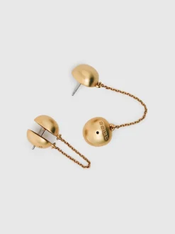 Reiss Gold Demi Double Stud Earrings