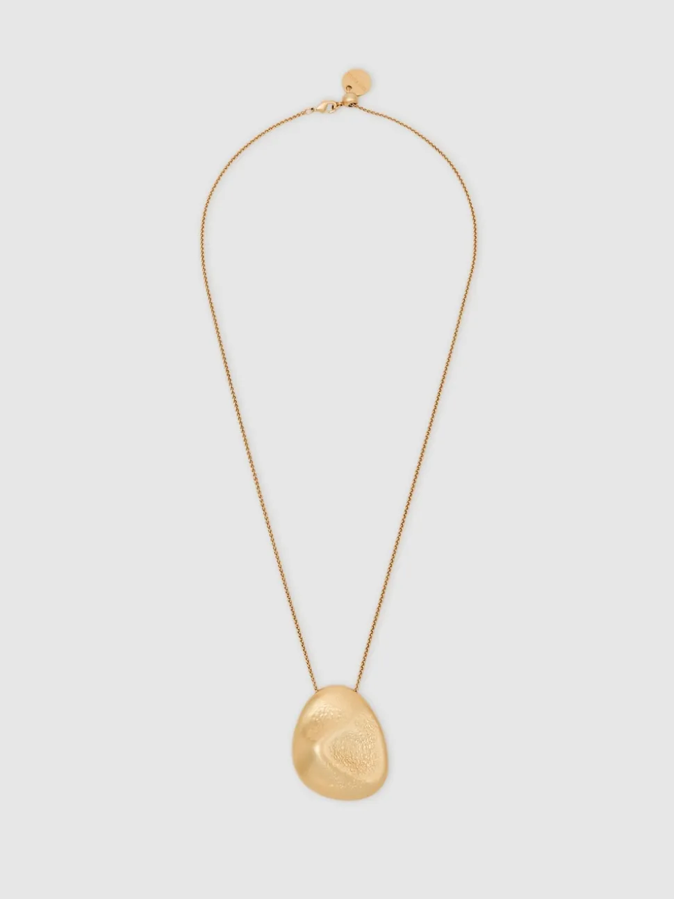 Reiss Gold Perdita Tone Textured Pebble Pendant Necklace