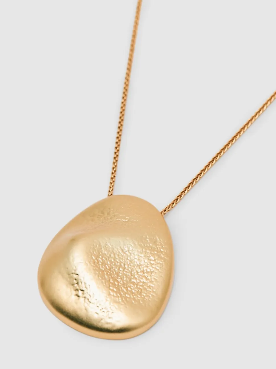 Reiss Gold Perdita Tone Textured Pebble Pendant Necklace