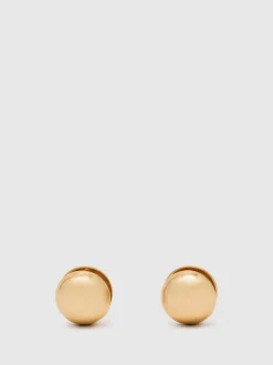 Reiss Gold Pollie Polished Ball Huggie Earrings