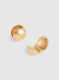 Reiss Gold Pollie Polished Ball Huggie Earrings