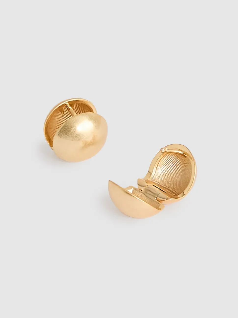 Reiss Gold Pollie Polished Ball Huggie Earrings