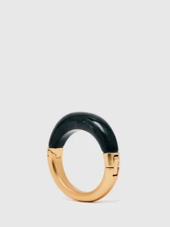 Reiss Gold Salma Tone Scoop Enamel Hinged Bangle