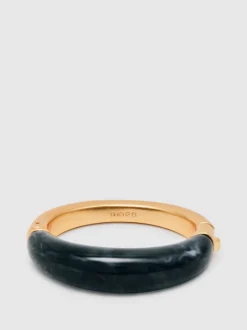 Reiss Gold Salma Tone Scoop Enamel Hinged Bangle