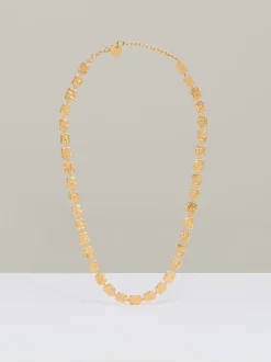 Reiss Gold Tone Mila Molten Square Necklace