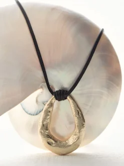 Reiss Gold Tone Momo Molten Link Pendant Necklace