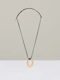 Reiss Gold Tone Momo Molten Link Pendant Necklace