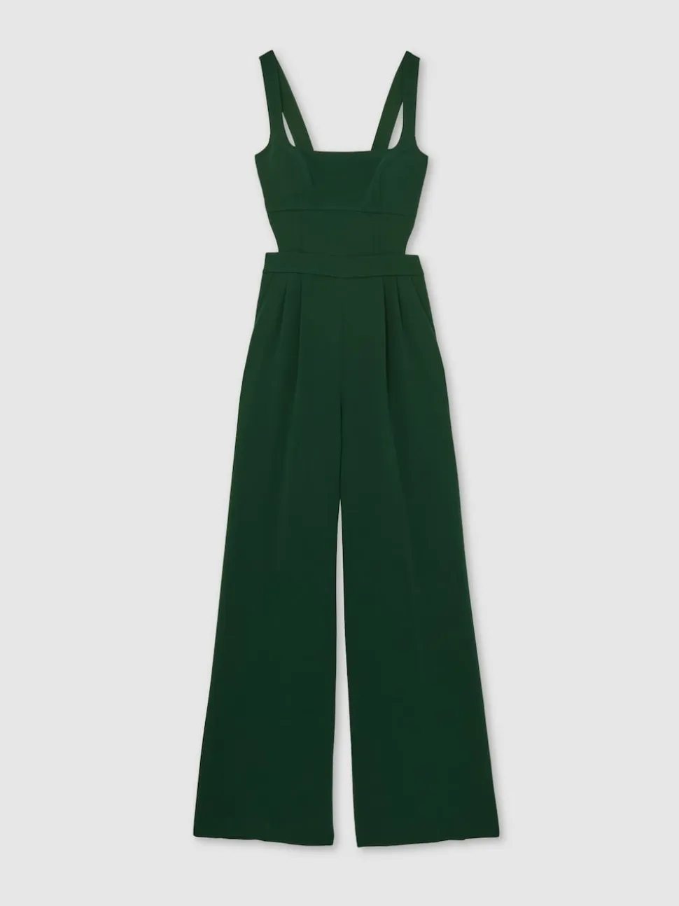 Reiss Green Dion Wide-Leg Cut-Out Jumpsuit