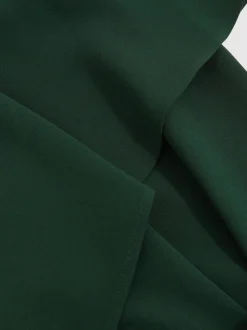 Reiss Green Gabriella Ruffled Slash-Detail Maxi Dress