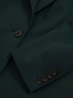 Reiss Green Jade Wool-Blend Single-Breasted Suit Blazer