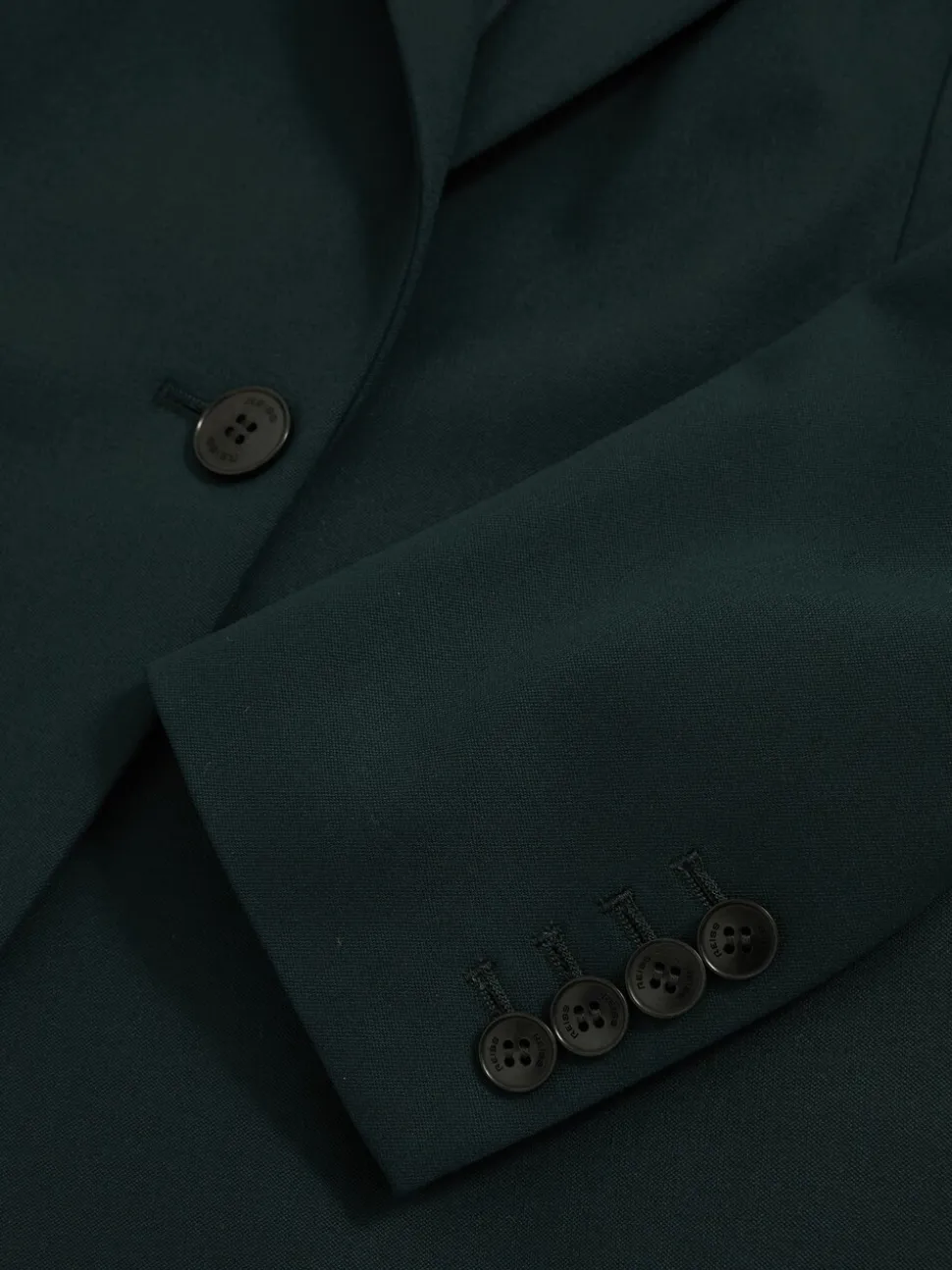 Reiss Green Jade Wool-Blend Single-Breasted Suit Blazer