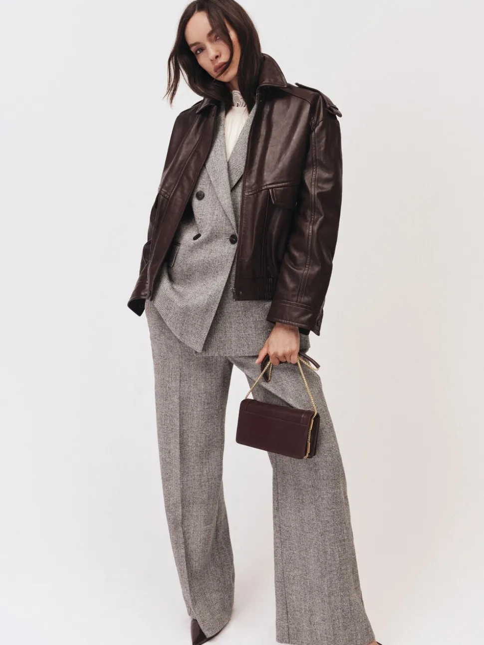 Reiss Grey Darlton Double-Breasted Textured Suit Blazer