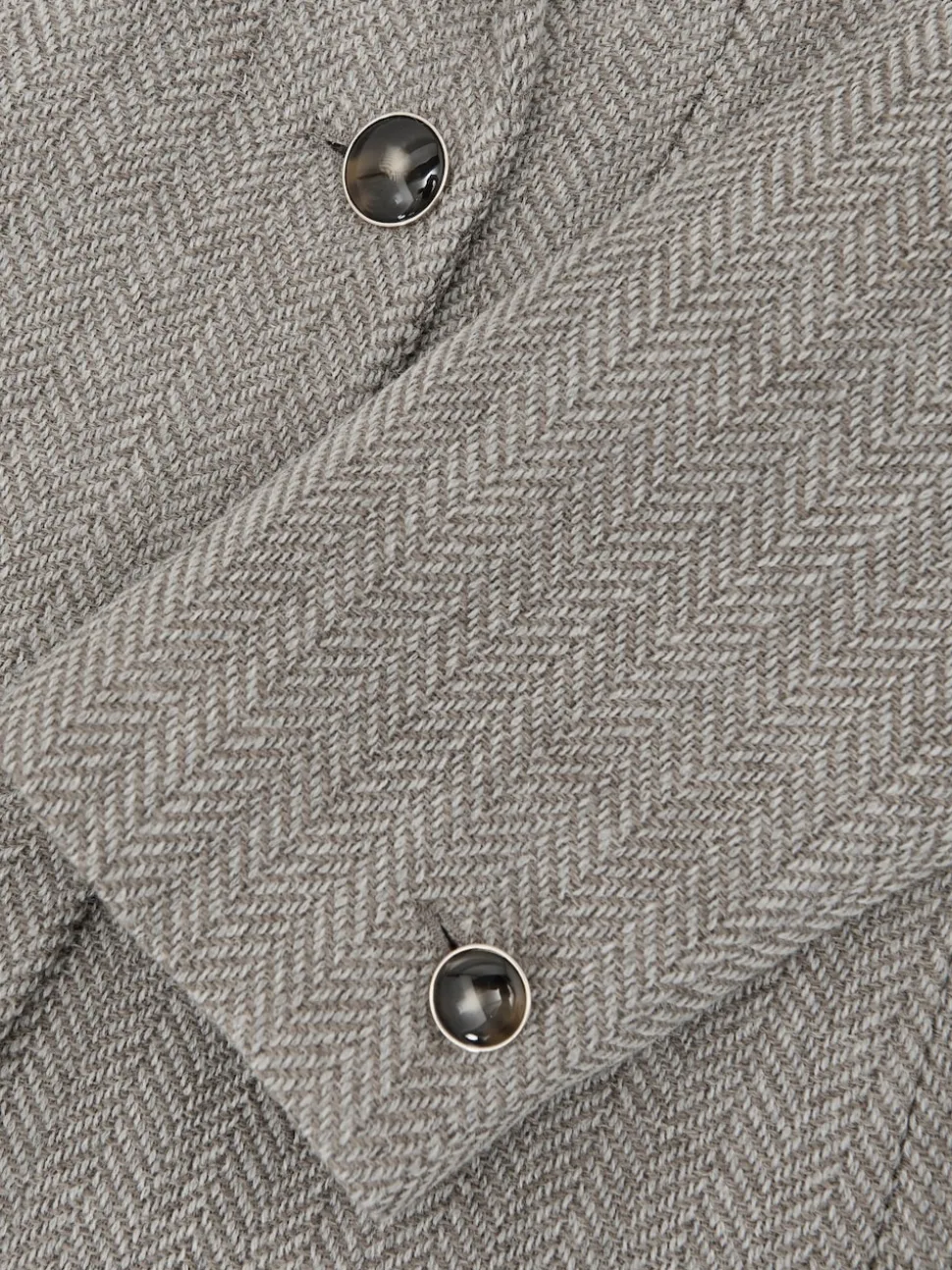 Reiss Grey Ember Petite Herringbone Double-Breasted Blazer Wool-Cotton