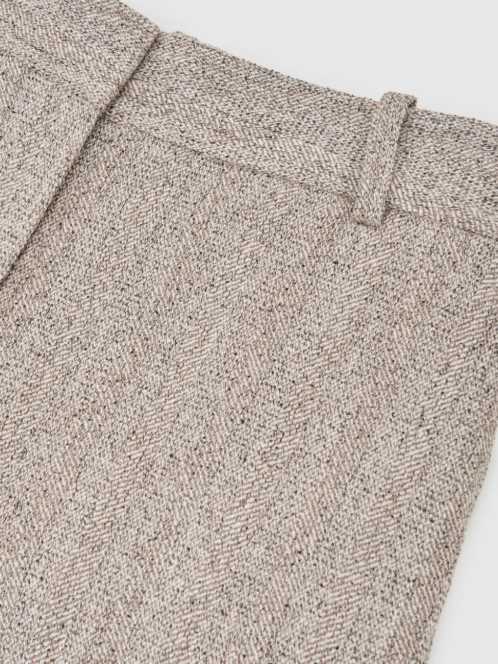Reiss Grey Isla Wide-Leg Textured Tailored Trousers