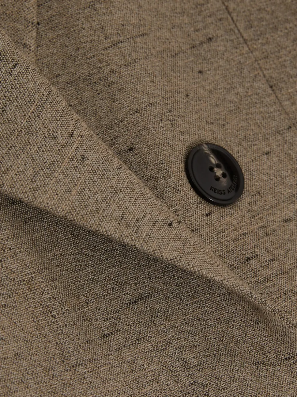 Reiss Grey Lina Atelier Double-Breasted Suit Jacket With Linen