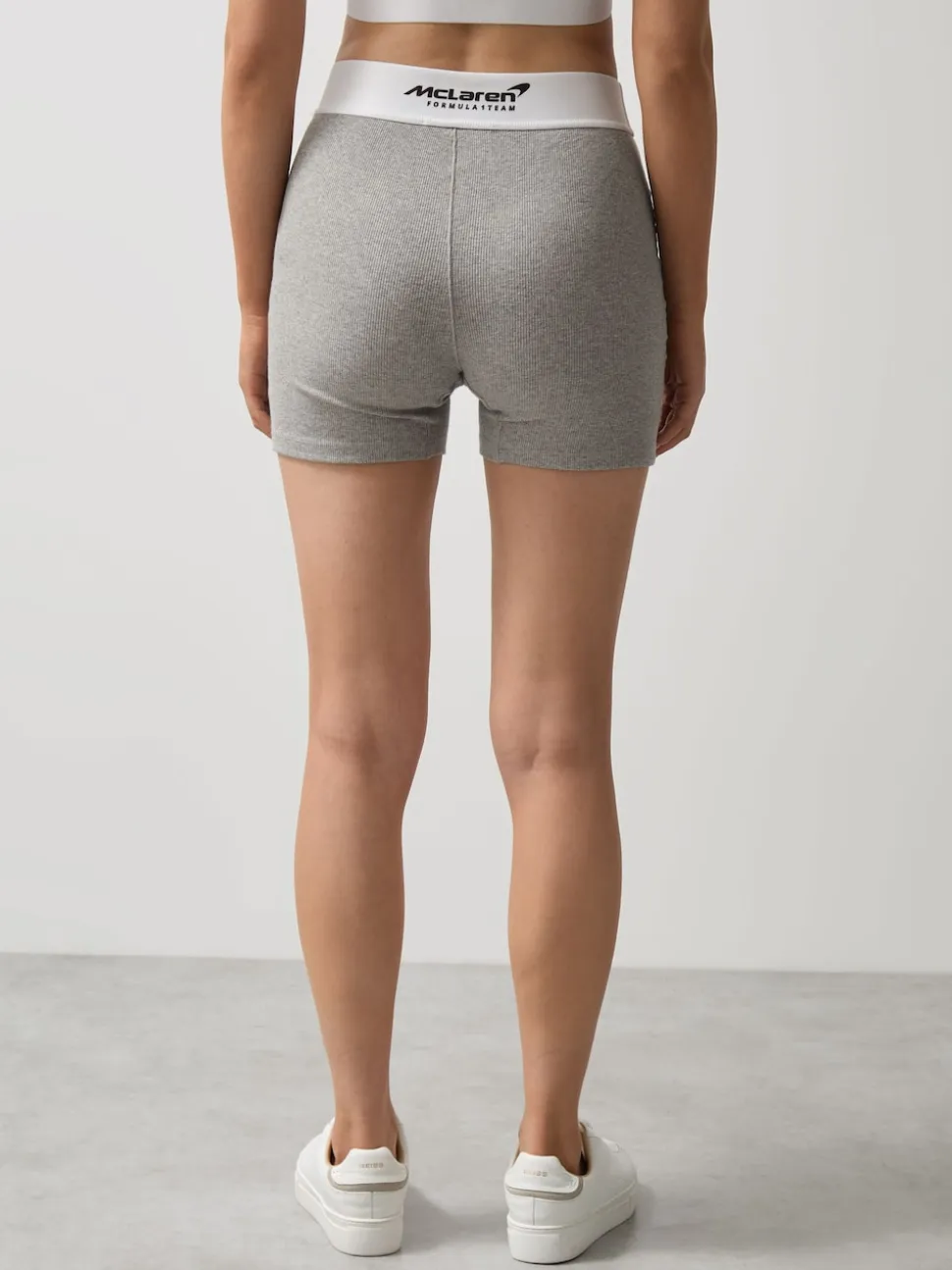Reiss Grey Melange Sophia McLaren F1 Team Ribbed Boxer Shorts