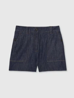 Reiss Indigo Ashby Linen Shorts