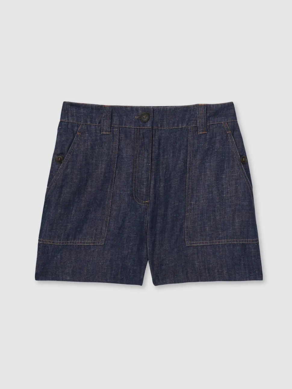 Reiss Indigo Ashby Linen Shorts