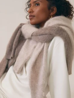 Reiss Ivory Annabel Interlock Shawl-Neck Sweatshirt with Modal