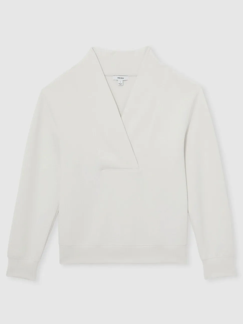 Reiss Ivory Annabel Interlock Shawl-Neck Sweatshirt with Modal
