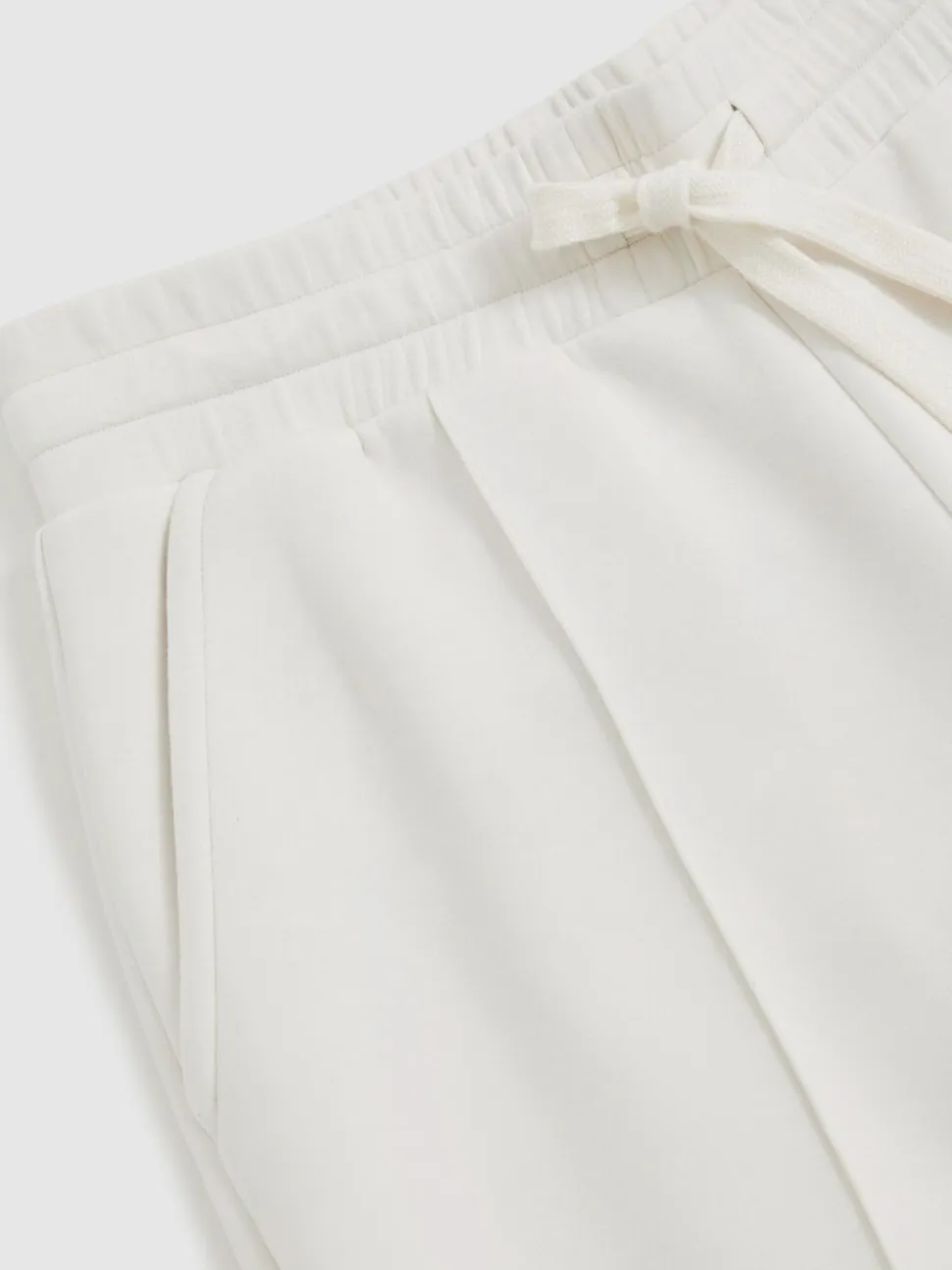 Reiss Ivory Jemma Petite Premium Interlock Wide-Leg Joggers