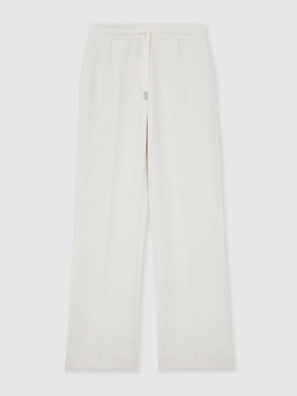 Reiss Ivory Jemma Premium Interlock Wide-Leg Joggers
