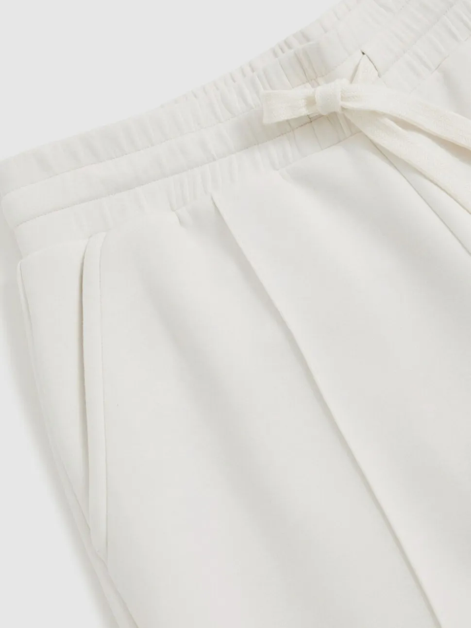 Reiss Ivory Jemma Premium Interlock Wide-Leg Joggers