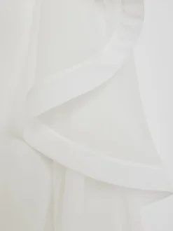 Reiss Ivory Rhiannon Silk Ruffle Bandeau Wide-Leg Jumpsuit