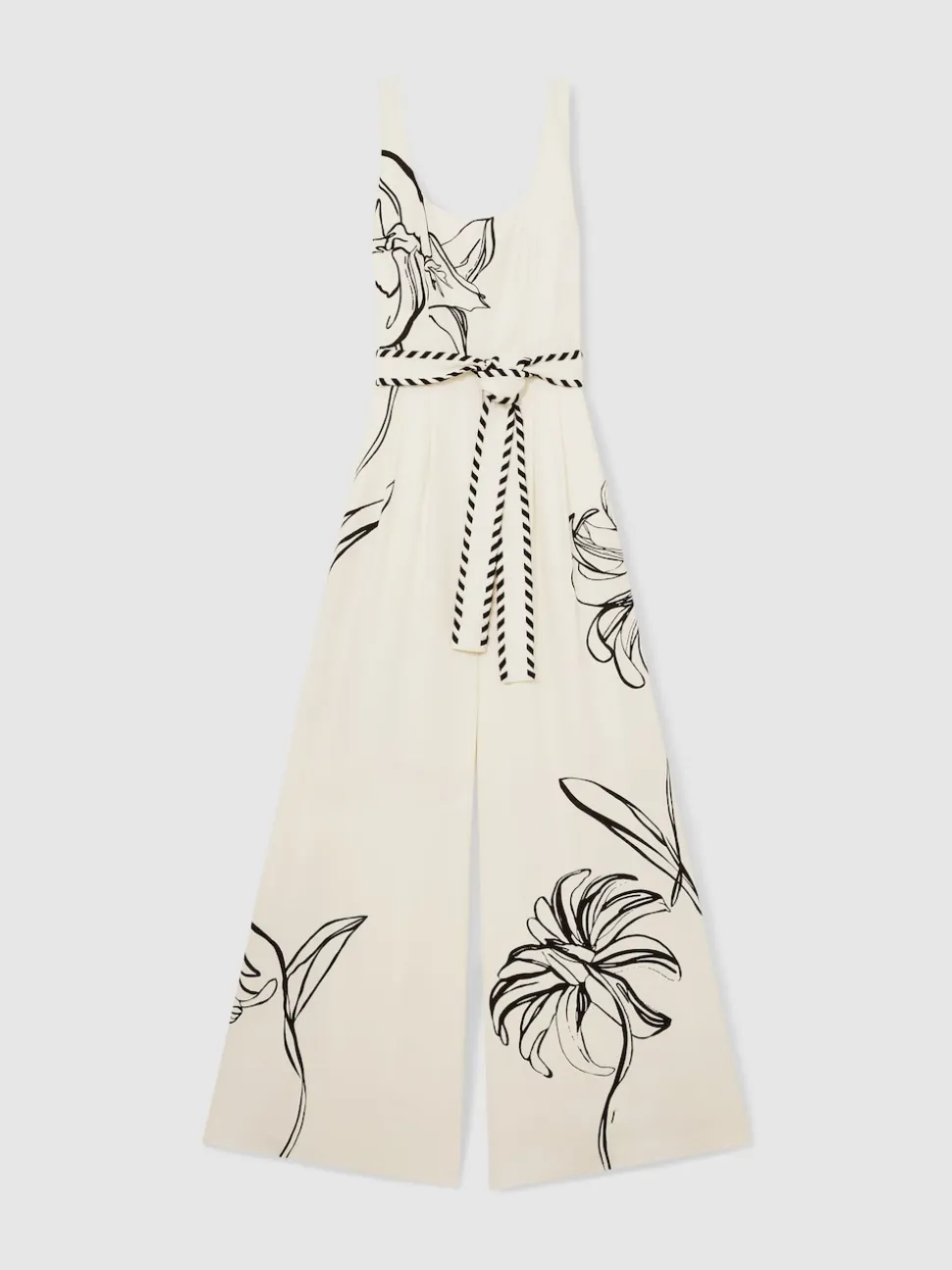 Reiss Ivory/Black Kinsley Reiss | NYBG Floral-Print Jumpsuit