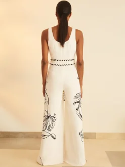 Reiss Ivory/Black Kinsley Reiss | NYBG Floral-Print Jumpsuit