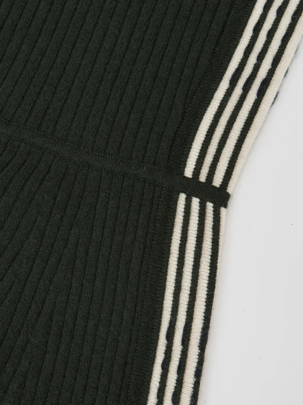 Reiss Khaki Green Aria Wool-Blend Stripe-Detail Knitted Dress