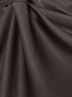 Reiss Mauve Kenzie Satin Asymmetric Draped Midi Dress