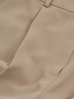 Reiss Mink Neutral Eden Elasticated-Waist Wide-Leg Twill Trousers