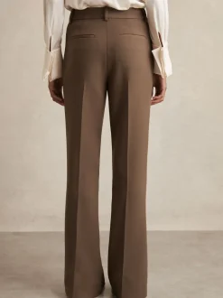 Reiss Mink Neutral Gabi Petite Flared Suit Trousers