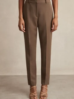 Reiss Mink Neutral Gabi Petite Slim-Fit Suit Trousers