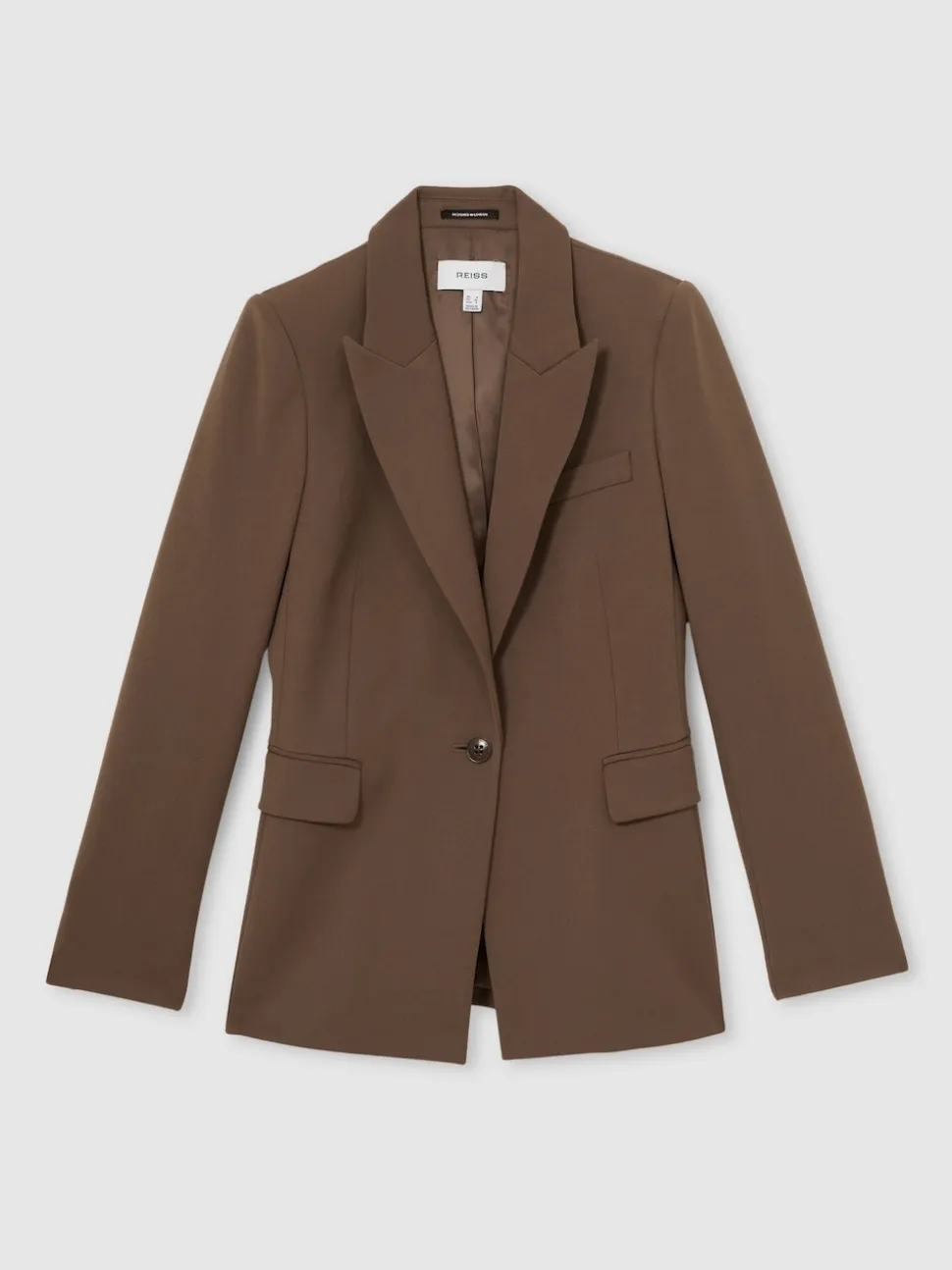 Reiss Mink Neutral Gabi Tailored Single Breasted Suit Blazer