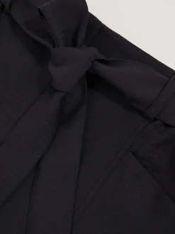 Reiss Navy Avril Belted Button Tab Shorts
