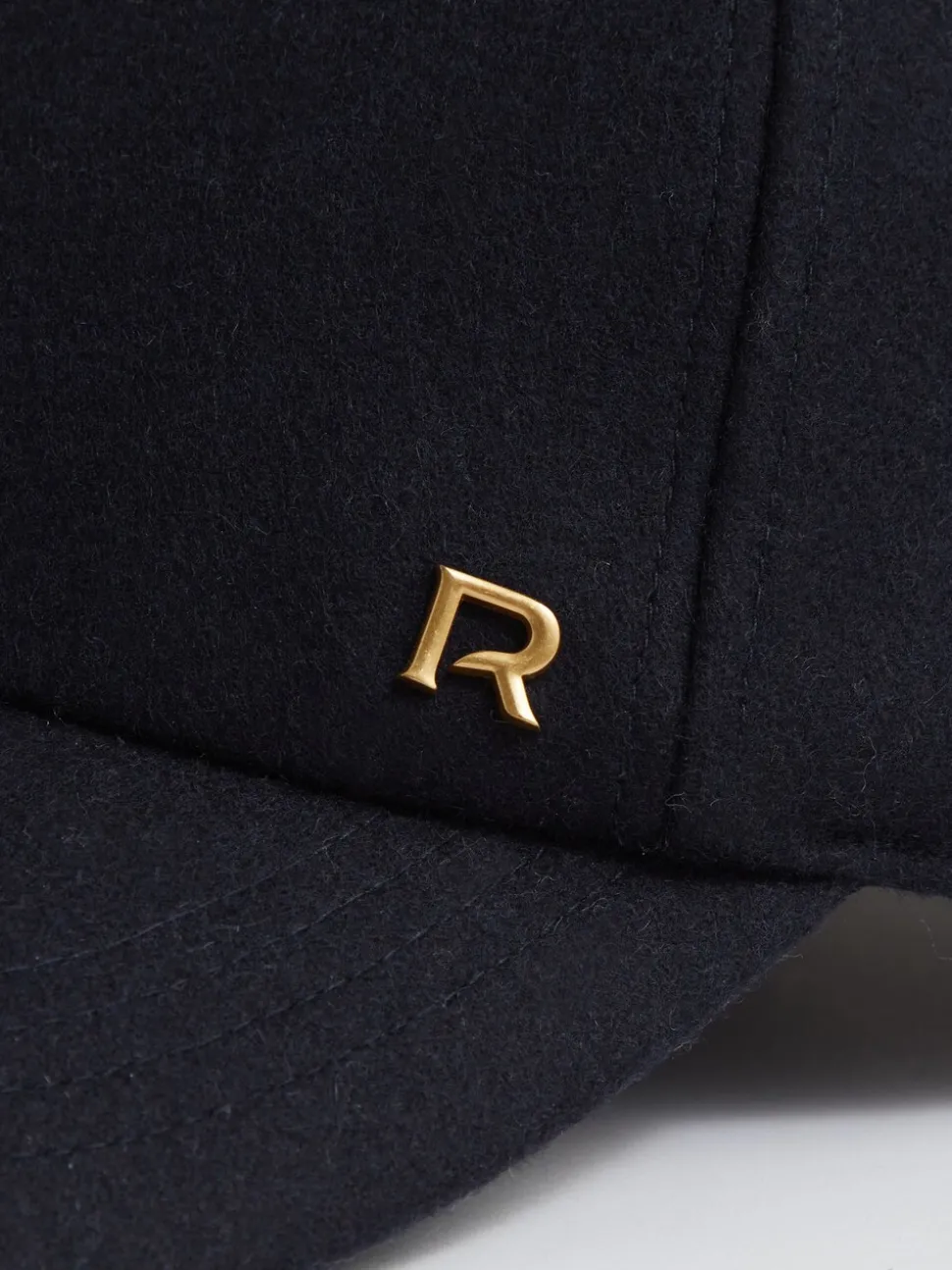 Reiss Navy Fiona Wool-Blend Flannel Baseball Cap