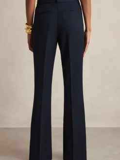 Reiss Navy Gabi Flared Suit Trousers