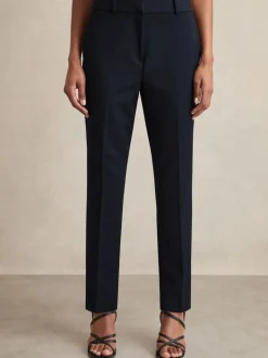 Reiss Navy Gabi Petite Slim-Fit Suit Trousers