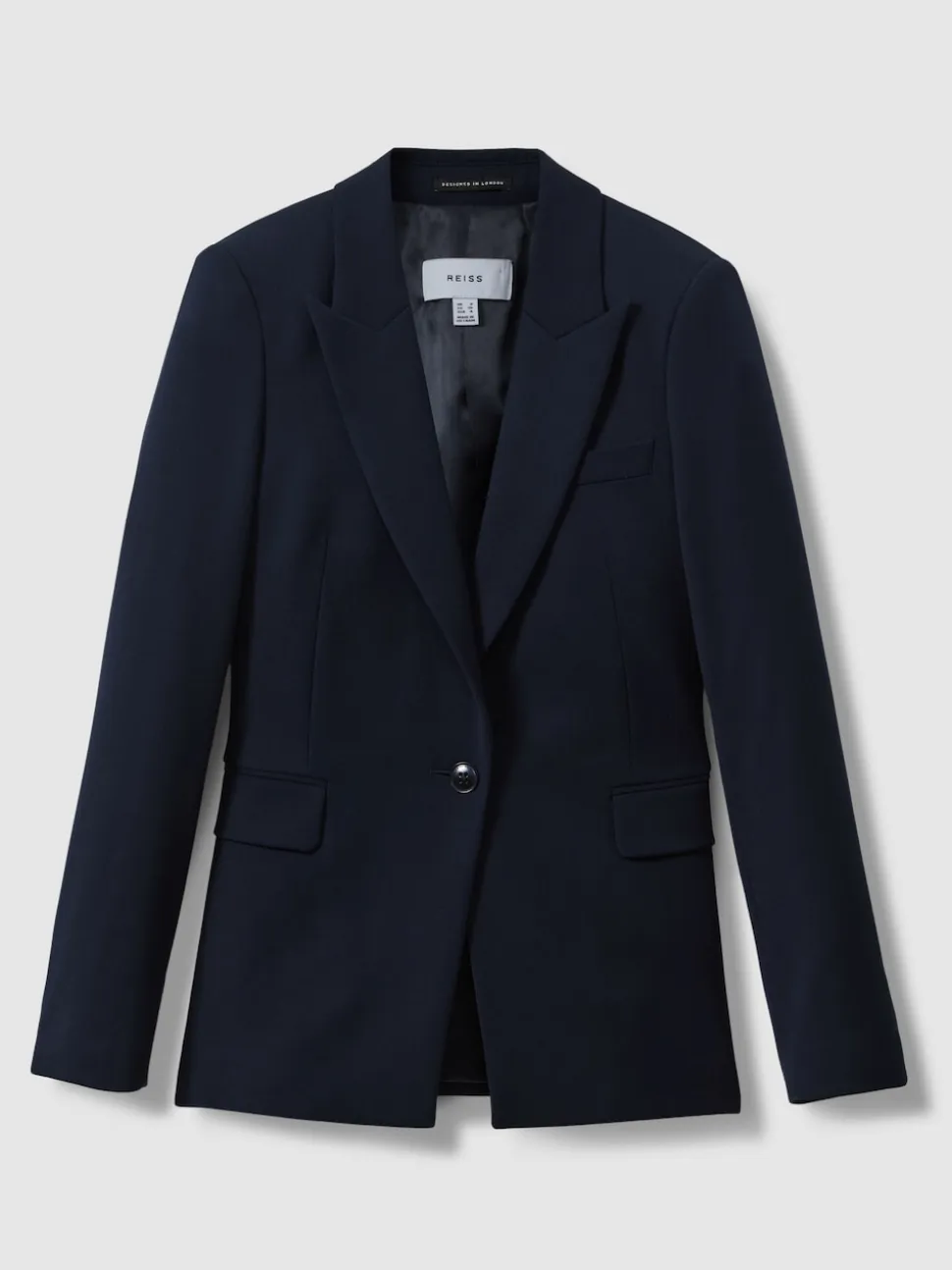 Reiss Navy Gabi Petite Tailored Single Breasted Suit Blazer