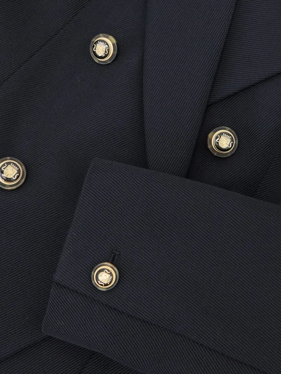 Reiss Navy Gigi Petite Wool-Blend Double-Breasted Blazer