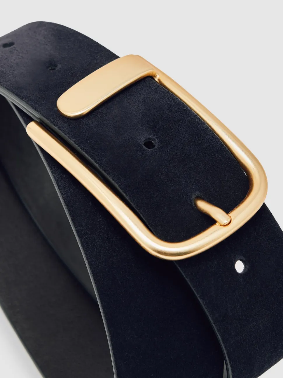 Reiss Navy Iyla Suede Half Keeper Belt