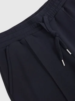 Reiss Navy Jemma Petite Premium Interlock Wide-Leg Joggers